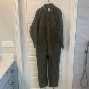 Men's Military Style Jumpsuit in Olive Green
